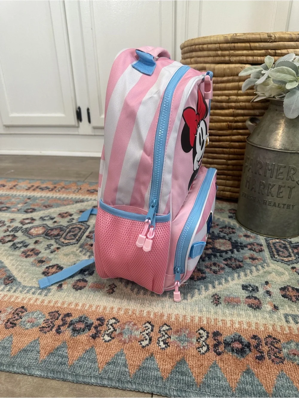 New Bio World Disney Minnie Mouse Large Book bag Pink Kids School Large Backpack